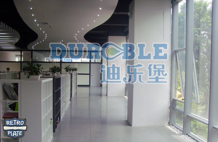 力石伯樂致密鋼化拋光施工--辦公場所地坪